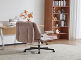Criss Cross Legged Office Chair with Flip-Up Back Built-In Dynamic Airbag Lumbar Support, Wide Seat 96845061