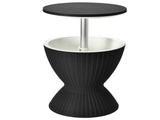 Black Outdoor Imitation Rattan Ice Cooler Side Table 8Gal 2-Height Adjustable with Drain Plug 19316961