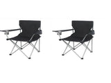 (2Pack) Quad Folding Camp Chair with Cup Holder, Black (Shipment from Walmart) 74813956