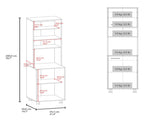 FM FURNITURE Buckeye Kitchen Pantry with Open Storage and 2 Doors, White B128P301402