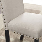 Biony Tan Fabric Counter Height Stools with Nailhead Trim, Set of 2 T2574P181629