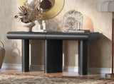 U_Style 47.6" Modern Painted Entryway Table with 2 Curved Drawers,Space-Saving Hallway Table with N711P285757B