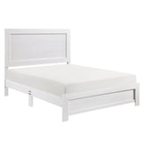 White Finish Full Size Panel Bed Wooden Bedroom Furniture 1pc, Bed in a Box B011P248608