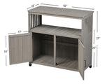 Wooden Patio Bar Table Set with Storage, Buffet Cabinet Sideboard for Outdoor and Indoor W2640P262542