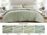 3-Piece King Cotton Embroidered Quilt Set,Sage B035P408344