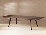 Capri 59-90.5" Solid Oak Wood 6-8 Seat Extendable Leaf Dining Table, Dark Brown Red Oak B2719P395576