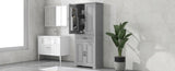 Bathroom Storage Cabinet with Doors and Drawer, Multiple Storage Space, Adjustable Shelf, Grey WF308204AAE