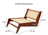 Mid-Century Modern Rattan Accent Lounge Chair, Armless Cane Woven Low Profile Leisure Chair for W3101P555213
