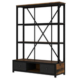 3-Shelf Metal with Drawers for Home Office, Open, Vintage Industrial Style W1580P251089