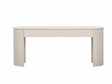 TREXM Entryway Table with Fluted Design, Modern Console Table with Storage, Oval Top and 2 Drawers N715P233435A