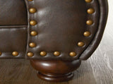 Leinster Faux Leather Upholstered Nailhead Chair and Ottoman 2 pieces set T2574P196591
