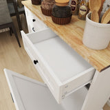 Two Drawers and Two-Compartment Tilt-Out Trash Cabinet Kitchen Trash Cabinet-White W282P160454