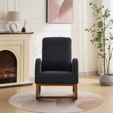27.2"W Rocking Chair for Nursery, Polyester Glider Chair with High Back and Side Pocket, Rocking W1852P171376