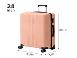 Non-TSA customs lock 5-in-1 PP trolley case, 12in, 16in, 20in, 24in, 28in, PP, pink 43028512