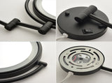 8 Inch LED Wall Mount Two-Sided Magnifying Makeup Vanity Mirror 12 Inch Extension Matte Black 1X/3X 9301BK