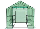 Large Walk-in Greenhouse with PE Cover & Side Windows, 12-Shelf Indoor Outdoor Portable Greenhouse 22390785