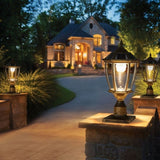Retro gold Solar Column Headlights With Dimmable LED 1 pack W1340133339