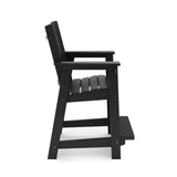 Black Modern Counter Chair Sleek HDPE Poly Lumber for Dining, Patio, and Garden Comfort B195P198783