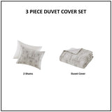 3 Piece Cotton Jacquard Duvet Set-Full/Queen B035P280384