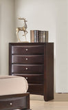 1Pc Contemporary 5 Drawer Chest Brown Finish Solid Wood Wooden Bedroom Furniture B011P216684