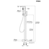 ZNTS Freestanding Bathtub Faucet with Hand Shower W1533125178