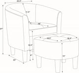PU Leather Barrel Chair with Ottoman B343P317238