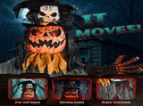 6ft Skull-Headed Pumpkin Man with Orange Eyes, Bullet-Shaped Head, Ghostly Scream, Voice-Activated, 72712111