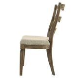Beige and Weathered Oak Side Chair with Ladder Back B062P209273