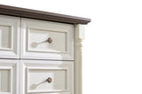 7 Drawer Dresser Chest for Bedroom with Wooden Base and Riser Trim, Wooden Rustic Rustic Chest of W2393P252365