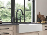 24"L x 19" W Farmhouse/Apron Front White Ceramic Kitchen Sink 69263515