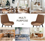 Modern Dining Chair Living Room Black Metal Leg Dining Chair-Brown-4pcs/ctn W153567954