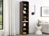 8-Tier Media Tower Rack, CD DVD Slim Storage Cabinet with Adjustable Shelves, Tall Narrow Bookcase W487P318934