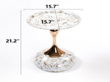 Mermaid Tail End Coffee Table Round Side Table, Modern Metal Pedestal Table, Minimalist Accent Table W2664P232838