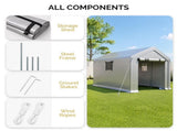 8x10 FT Storage Shed with 2 Roll-up Windows, Heavy Duty Bike Tent 38004674
