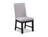 2pc Black Finish Side Chair Gray Fabric Full Back Upholstery Contemporary Transitional Style Dining B011P162544