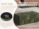 Ottoman Foot Rest Soft and Comfortable Ottoman Square Corduroy Woven Design Sofa Stool Green W3851P453270