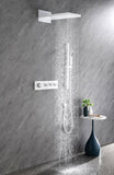 Wall mounted waterfall shower system with hand shower, sliding bar W2287P294324