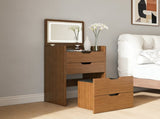 3-in-1 Vanity Desk with Lighted Mirror & Stool, Flip Top Makeup Dressing Table, Compact Storage for 25126559
