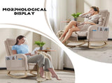 Modern Accent Rocking Chair Rocking Chair with Solid Wood Legs, Upholstered Nursery Glider Rocker, 94277054