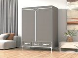 Portable Clothes Closet Rolling Door Wardrobe Hanging Rack Non-Woven Fabric Storage Organizer 89125486