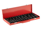 35PCS 1/2" Deep Impact Socket Set Drive 6 Point Metric Garage Tool 8mm - 32mm Socket Set 09104233