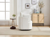 White Swivel Accent Chair,Round Swivel Barrel Chair,Armchair Upholstered Living Room Chair Corduroy W2120P293677