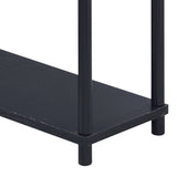 Black Office Desk with Bookshelf B062P184526