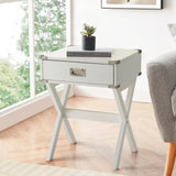 White 1-drawer End Table B062P181374