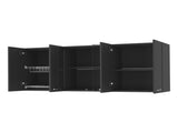 Shelton 59-inch Two Center Glass Doors Wall Cabinet Black Wengue B06280518