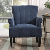 ZNTS Accent Rivet Tufted Polyester Armchair ,Navy Blue PP212520AAW