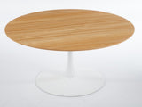 42.1 Inch Oak Grain Textured Finish Tulip Dining Table, Mid-Century Modern Table Seats 4-6, W234P370301