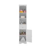 Tall Bathroom Cabinet, Freestanding Storage Cabinet with Drawer, MDF Board, Adjustable Shelf, White 18363202