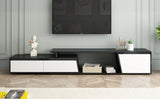 U-Can Modern, Minimalist Rectangle Extendable TV Stand, TV Cabinet with 2 Drawers and 1 Cabinet for WF311369AAB