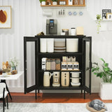 Metal Storage Cabinet with Mesh Doors and Shelves,Multipurpose Storage Rack, 3-Tier Office T3421P336344